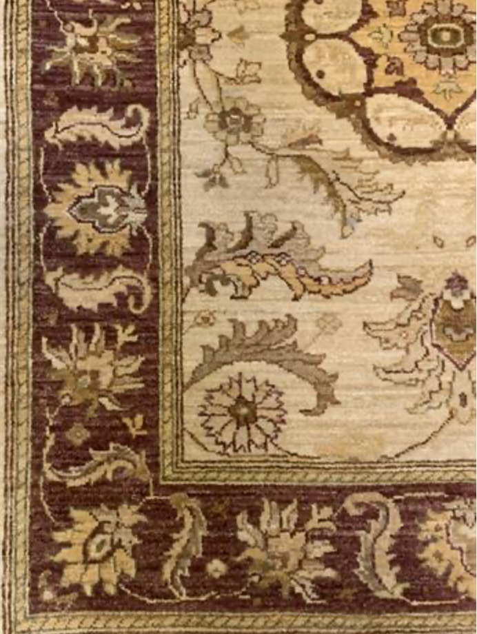 Farahan Collection - 2' 10" x 11' 07" Runner - Ivory Brown Red - Hand Knotted Wool Traditional Classic Runner