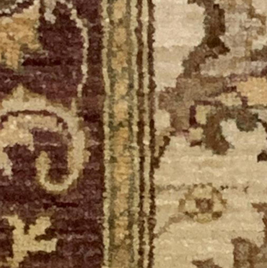 Farahan Collection - 2' 10" x 11' 07" Runner - Ivory Brown Red - Hand Knotted Wool Traditional Classic Runner