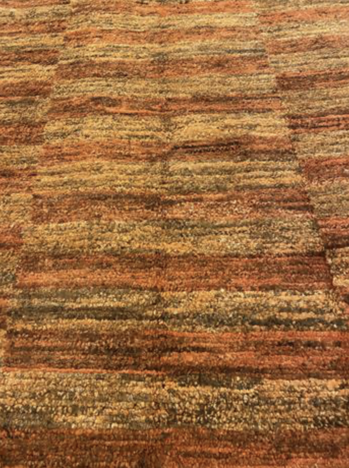 Gurkha Nepal - 6' 08" x 9' 07" Rug - Rust Multicolor - Hand Made Tibetan Weave Wool Rustic Rug