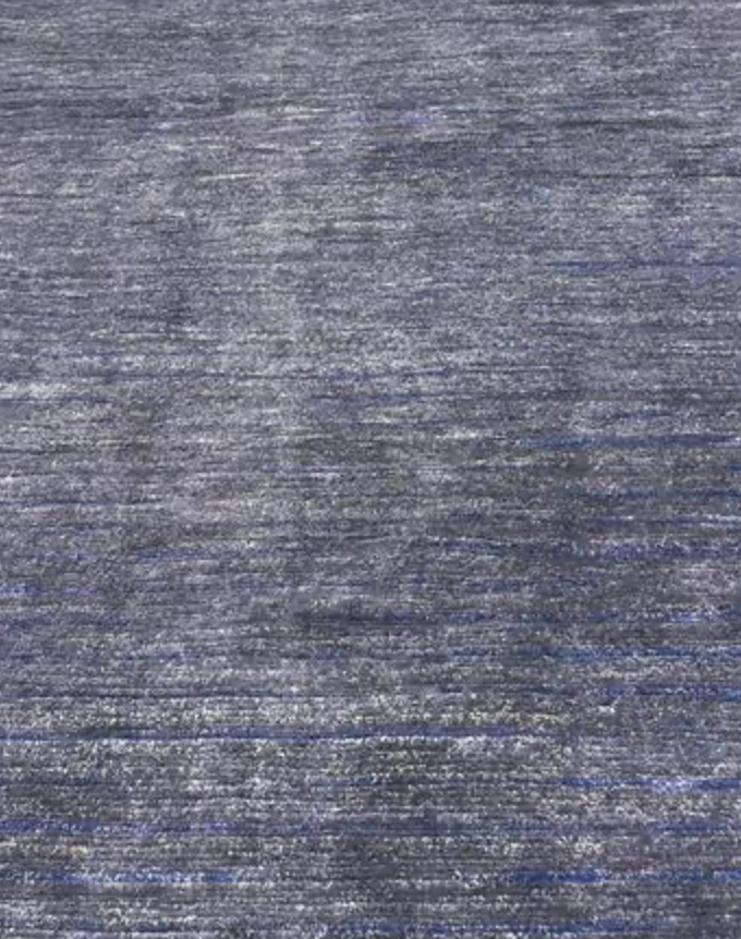 Gurkha Nepal - 7' 04" x 10' 08" Rug - Blue - Hand Made Tibetan Weave Wool Rustic Rug