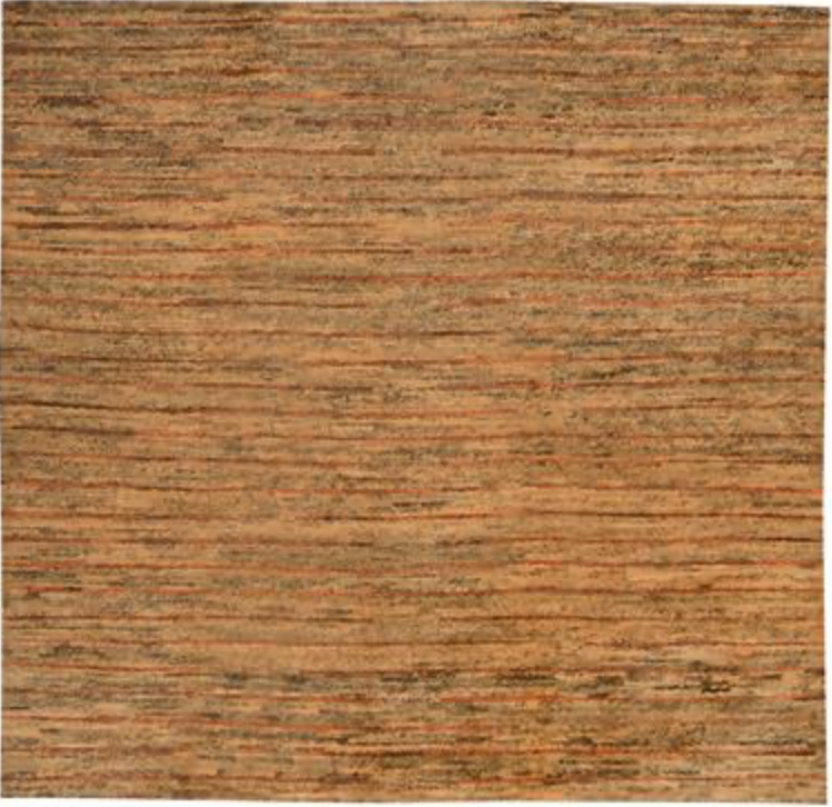 Gurkha Nepal - 8' 08" x 8' 10" Square Rug - Rust Brown Peach - Hand Made Tibetan Weave Wool Rustic Rug