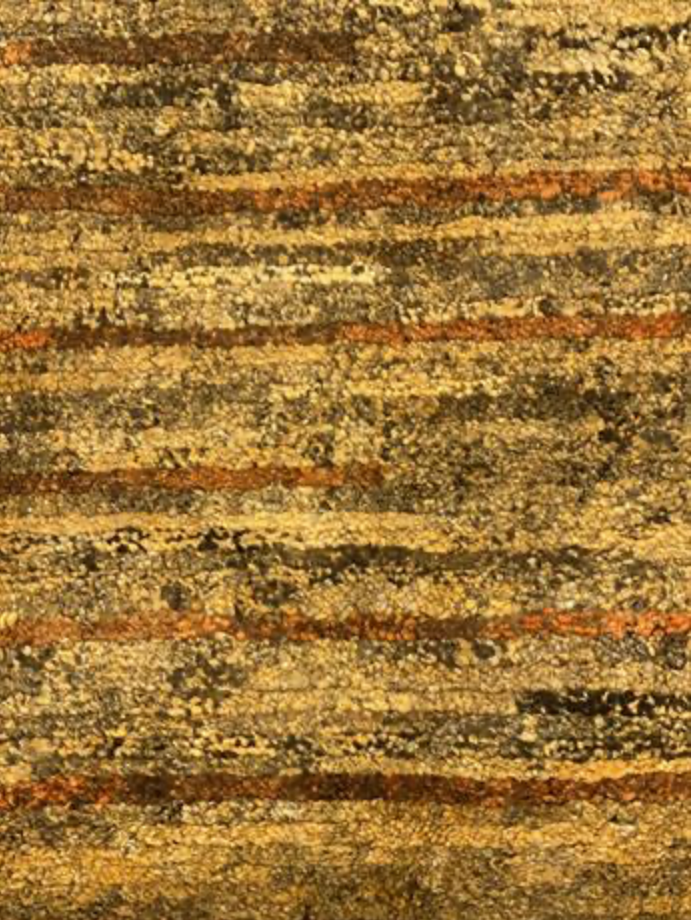 Gurkha Nepal - 8' 08" x 8' 10" Square Rug - Rust Brown Peach - Hand Made Tibetan Weave Wool Rustic Rug