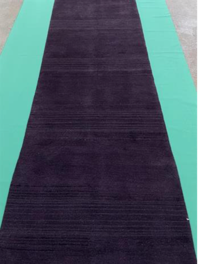 Gurkha Nepal - 2' 11" x 11' 03" Runner - Dark Purple - Hand Made Tibetan Weave Wool Rustic Runner