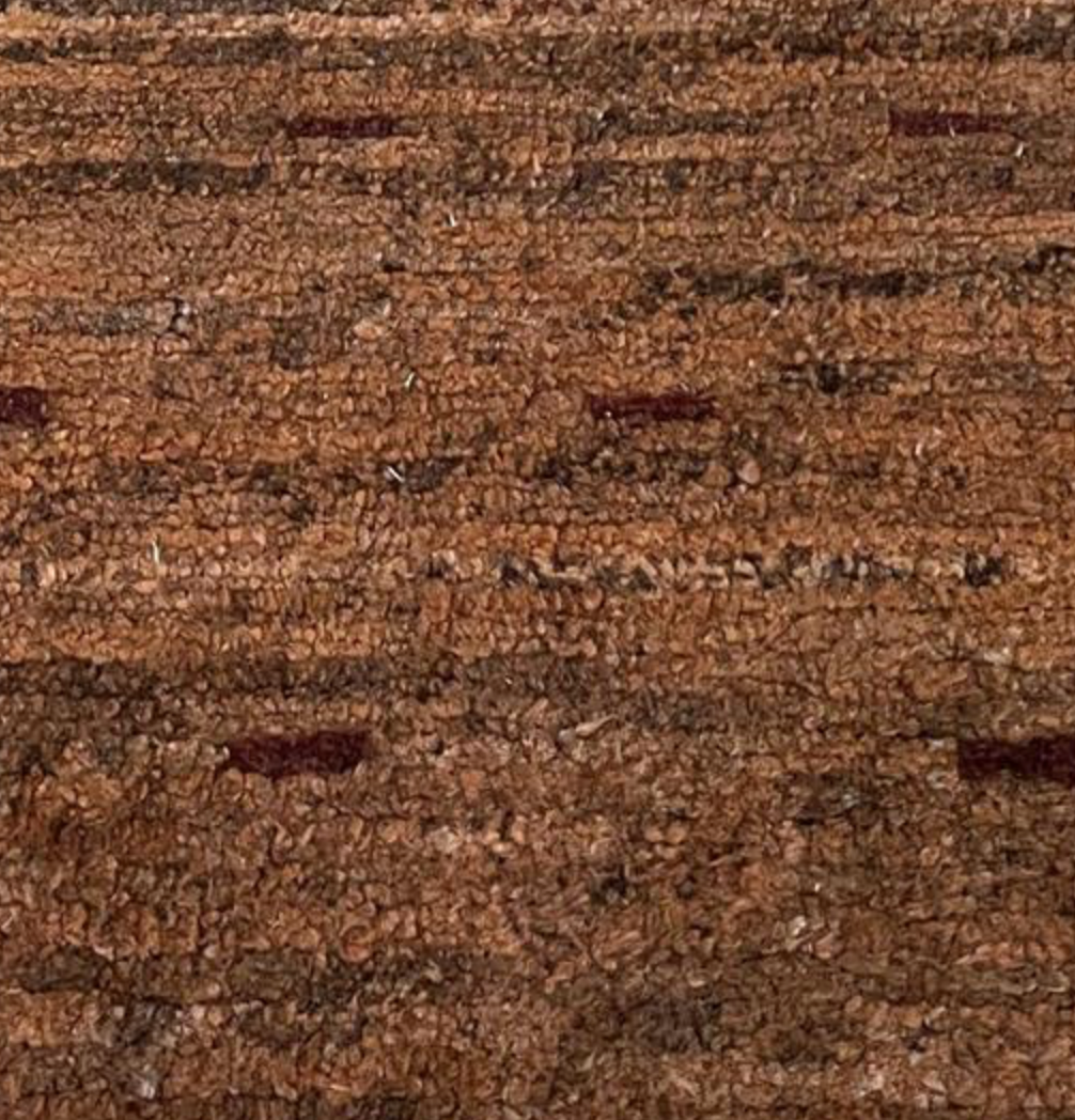 Gurkha Nepal - 3' 00" x 11' 02" Runner - Rust Brown Red - Hand Made Tibetan Weave Wool Rustic Runner