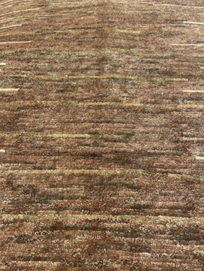 Gurkha Nepal - 6' 08" x 9' 08" Rug - Rust Brown Gold - Hand Made Tibetan Weave Wool Rustic Rug
