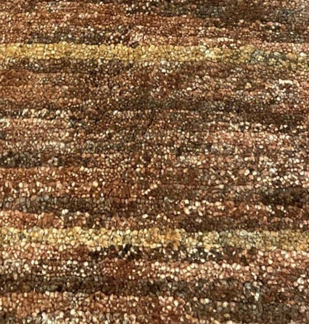 Gurkha Nepal - 6' 08" x 9' 08" Rug - Rust Brown Gold - Hand Made Tibetan Weave Wool Rustic Rug