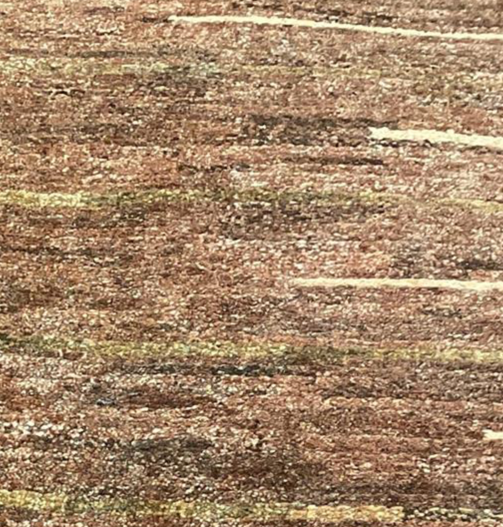 Gurkha Nepal - 6' 08" x 9' 08" Rug - Rust Brown Gold - Hand Made Tibetan Weave Wool Rustic Rug