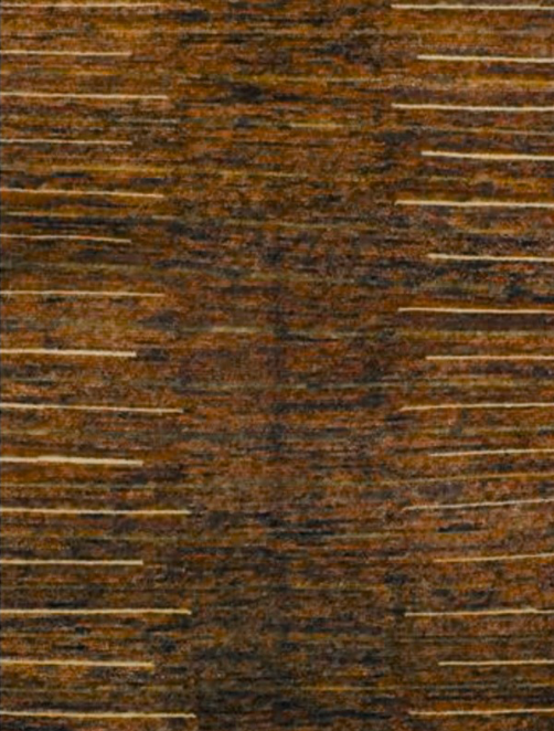 Gurkha Nepal - 6' 08" x 9' 08" Rug - Rust Brown Gold - Hand Made Tibetan Weave Wool Rustic Rug