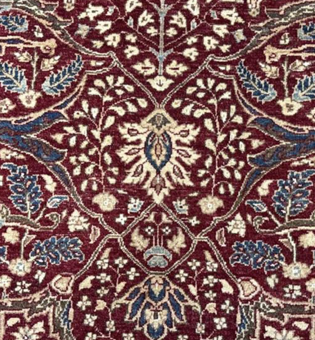 Haji Jalili Classic Rug - 9' 01" x 11' 05" Rug - Red Ivory - Hand Knotted Wool Traditional Haji Jalili Rug