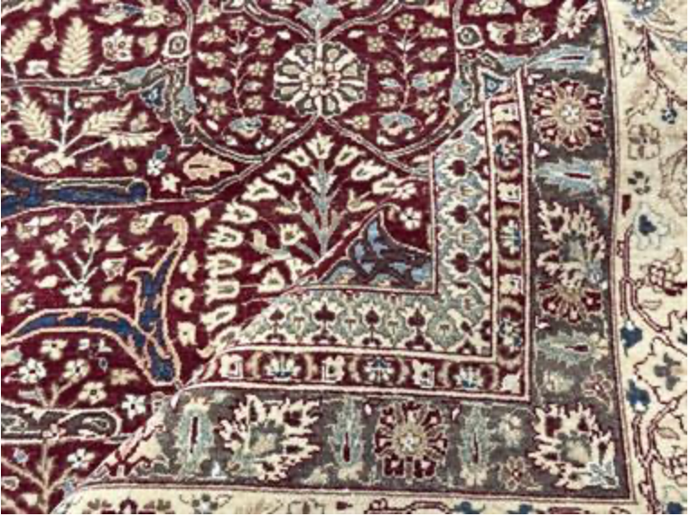 Haji Jalili Classic Rug - 9' 01" x 11' 05" Rug - Red Ivory - Hand Knotted Wool Traditional Haji Jalili Rug
