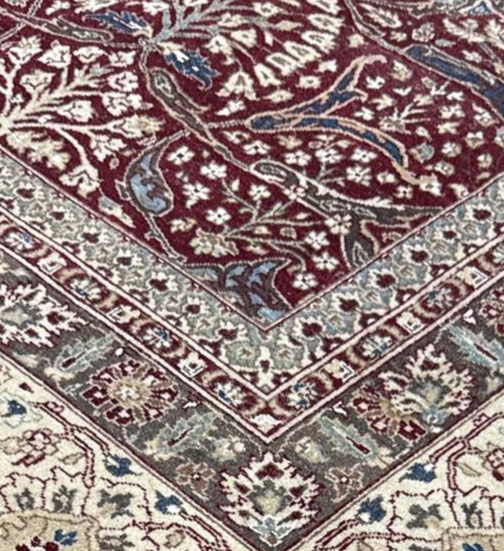 Haji Jalili Classic Rug - 9' 01" x 11' 05" Rug - Red Ivory - Hand Knotted Wool Traditional Haji Jalili Rug