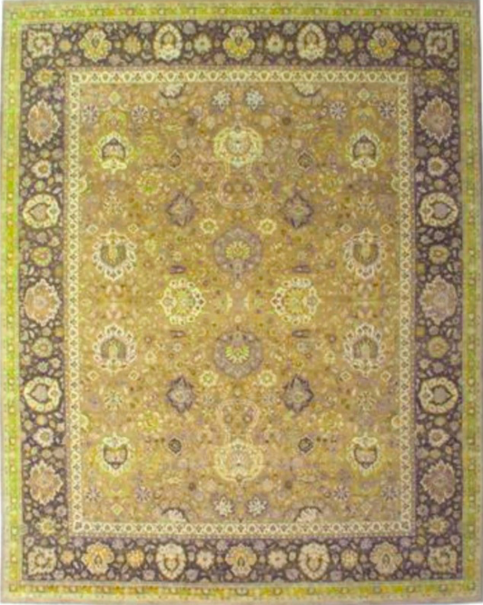 Haji Jalili Classic Rug - 11' 11" x 14' 09" Rug - Gold & Brown - Hand Knotted Wool Traditional Haji Jalili Rug