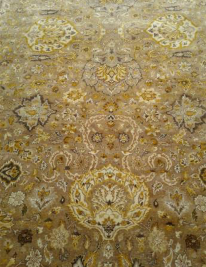 Haji Jalili Classic Rug - 11' 11" x 14' 09" Rug - Gold & Brown - Hand Knotted Wool Traditional Haji Jalili Rug