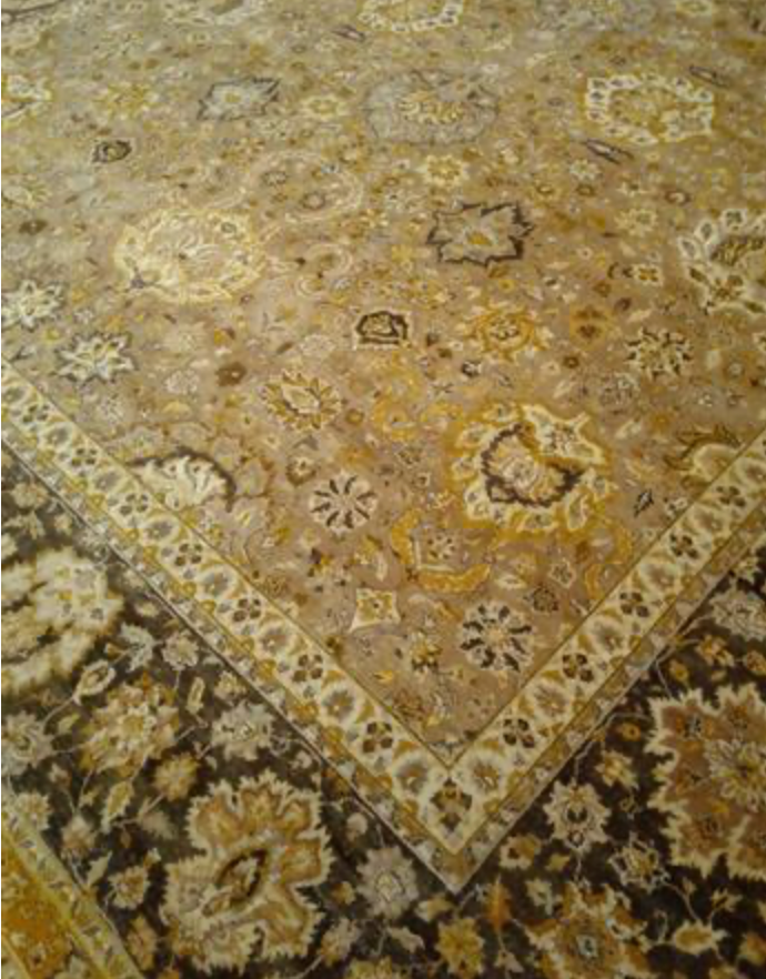 Haji Jalili Classic Rug - 11' 11" x 14' 09" Rug - Gold & Brown - Hand Knotted Wool Traditional Haji Jalili Rug