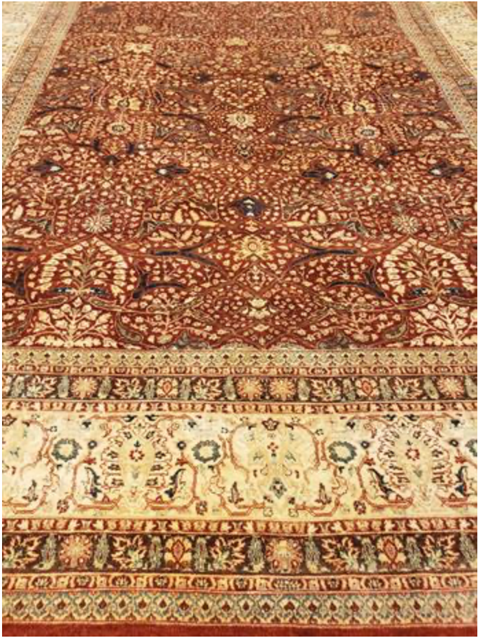 Haji Jalili Classic Rug - 10' 01" x 14' 01" Rug - Red & Ivory - Hand Knotted Wool Traditional Haji Jalili Rug
