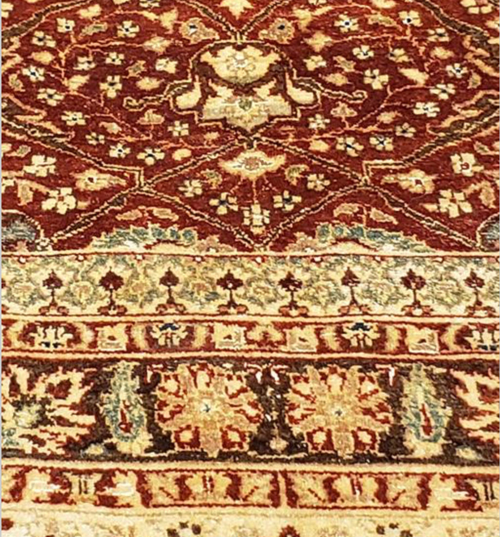 Haji Jalili Classic Rug - 10' 01" x 14' 01" Rug - Red & Ivory - Hand Knotted Wool Traditional Haji Jalili Rug