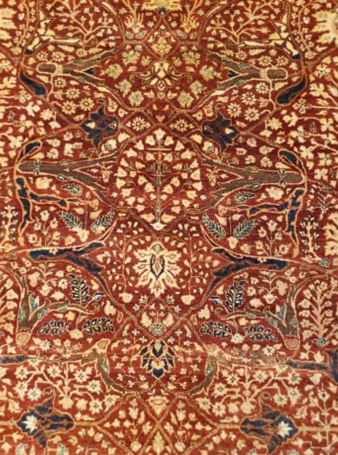 Haji Jalili Classic Rug - 10' 01" x 14' 01" Rug - Red & Ivory - Hand Knotted Wool Traditional Haji Jalili Rug