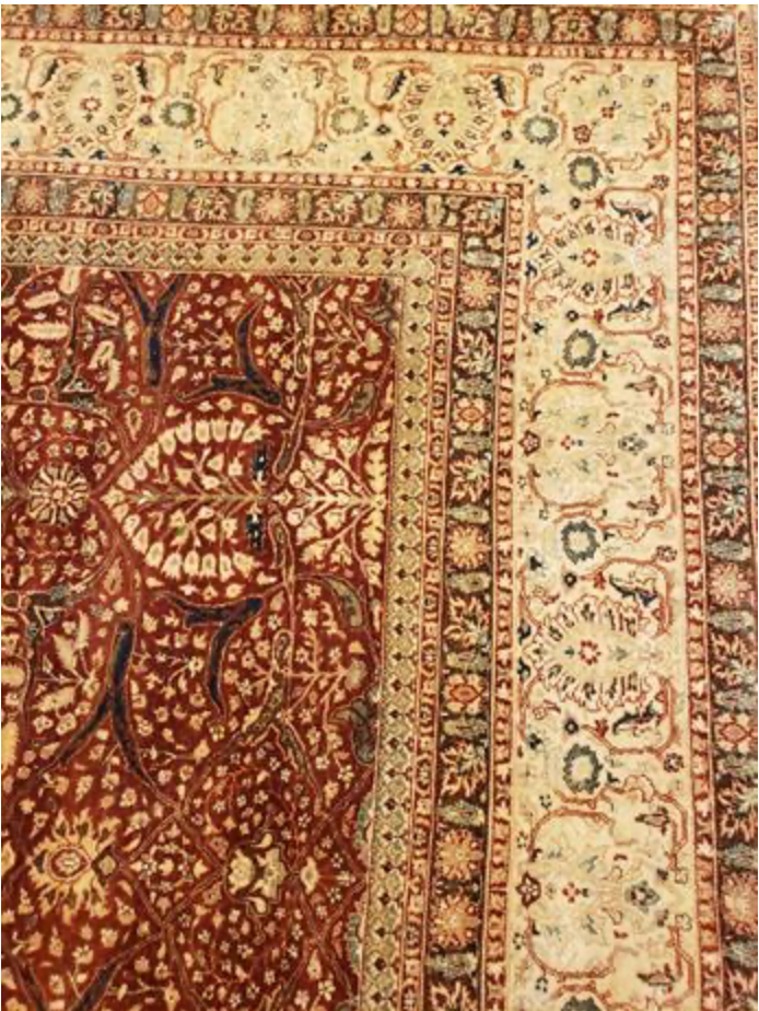 Haji Jalili Classic Rug - 10' 01" x 14' 01" Rug - Red & Ivory - Hand Knotted Wool Traditional Haji Jalili Rug