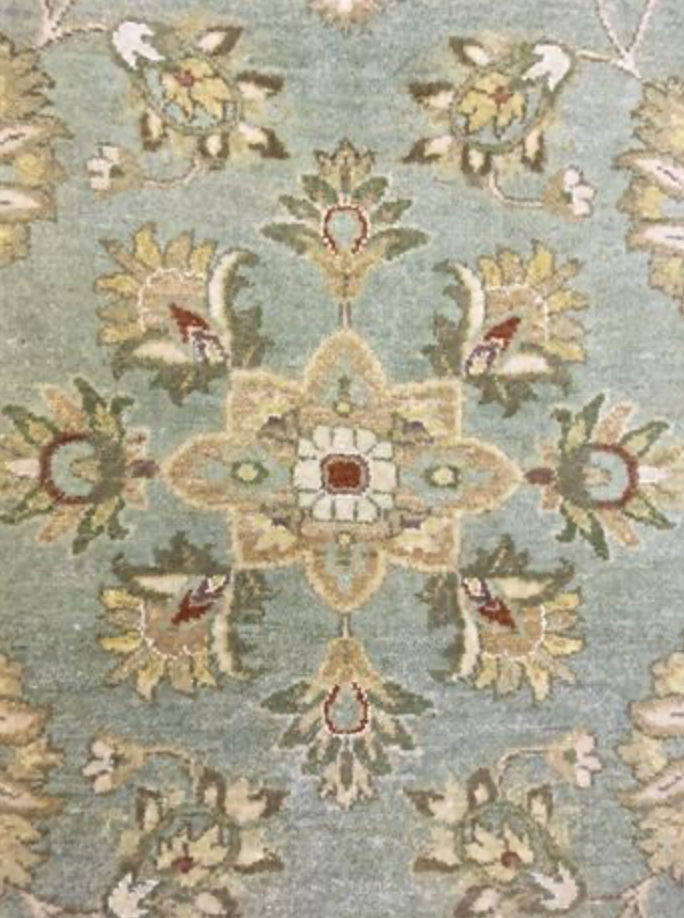 Haji Jalili Classic Rug - 8' 00" x 9' 11" Rug - Green & Ivory Floral - Hand Knotted Wool Traditional Haji Jalili Rug