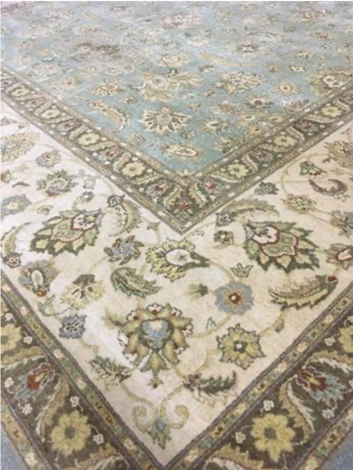 Haji Jalili Classic Rug - 8' 00" x 9' 11" Rug - Green & Ivory Floral - Hand Knotted Wool Traditional Haji Jalili Rug