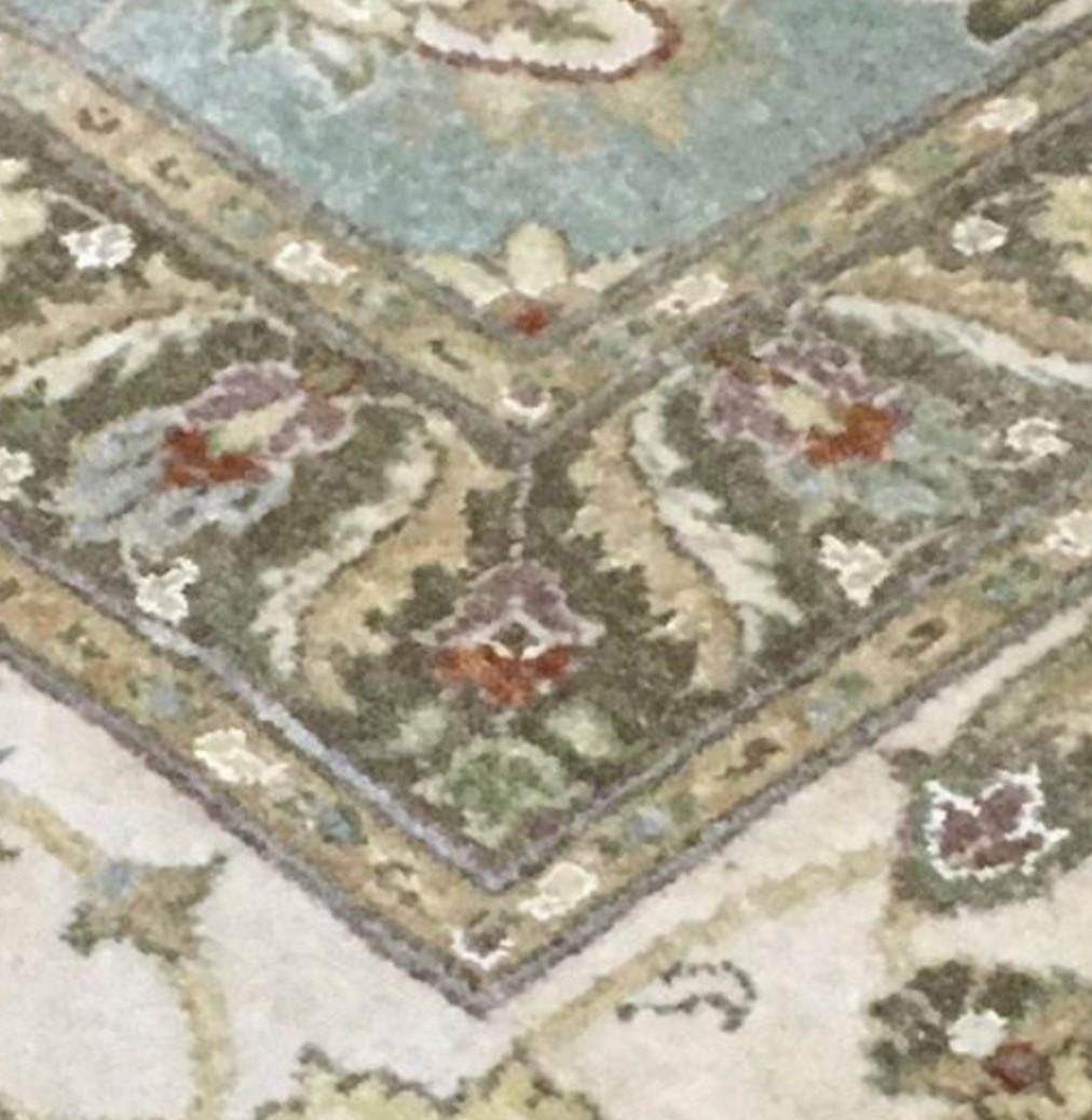 Haji Jalili Classic Rug - 8' 00" x 9' 11" Rug - Green & Ivory Floral - Hand Knotted Wool Traditional Haji Jalili Rug