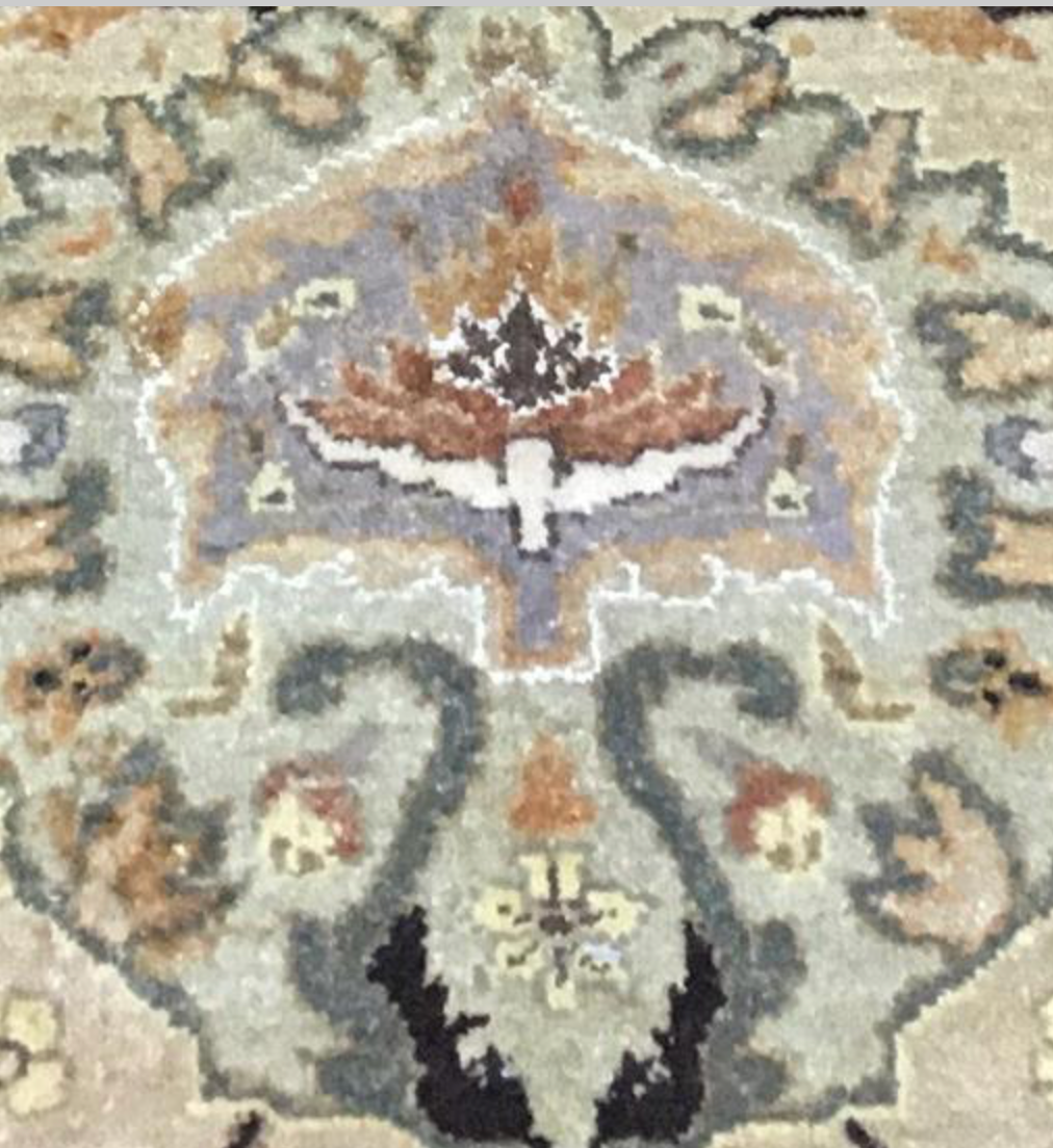 Haji Jalili Classic Rug - 9' 01" x 9' 01" Square Rug - Dark & Light Brown Floral - Hand Knotted Wool Traditional Haji Jalili Rug