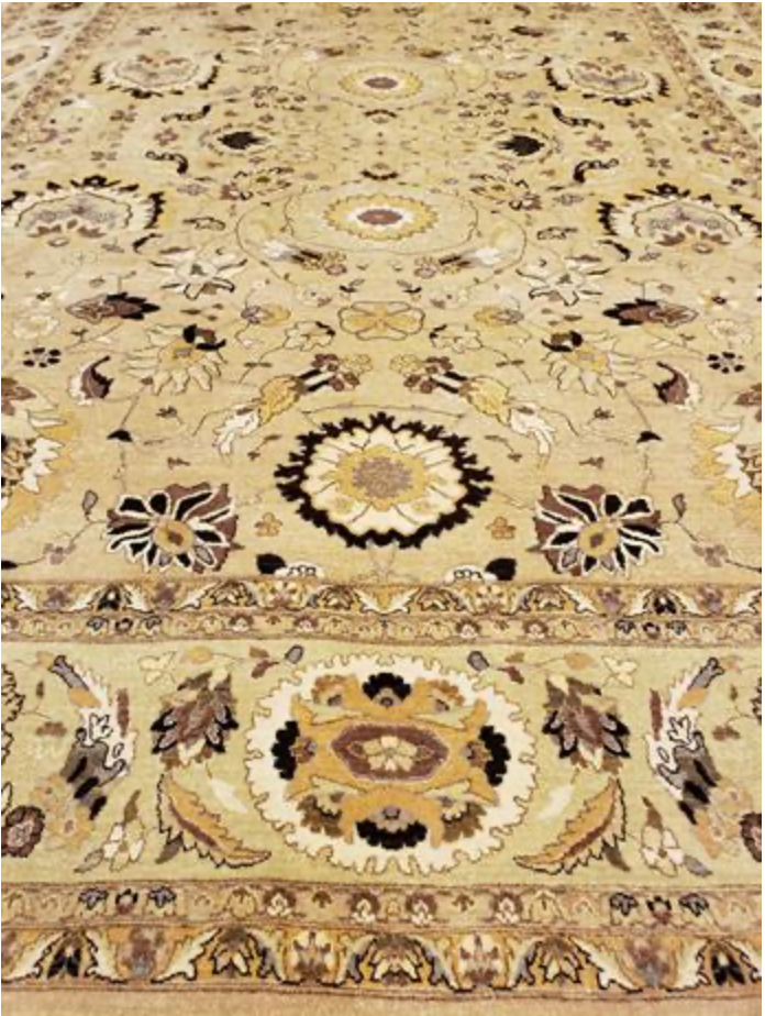 Haji Jalili Classic Rug - 8' 00" x 11' 05" Rug - Light Brown & Ivory Floral - Hand Knotted Wool Traditional Haji Jalili Rug