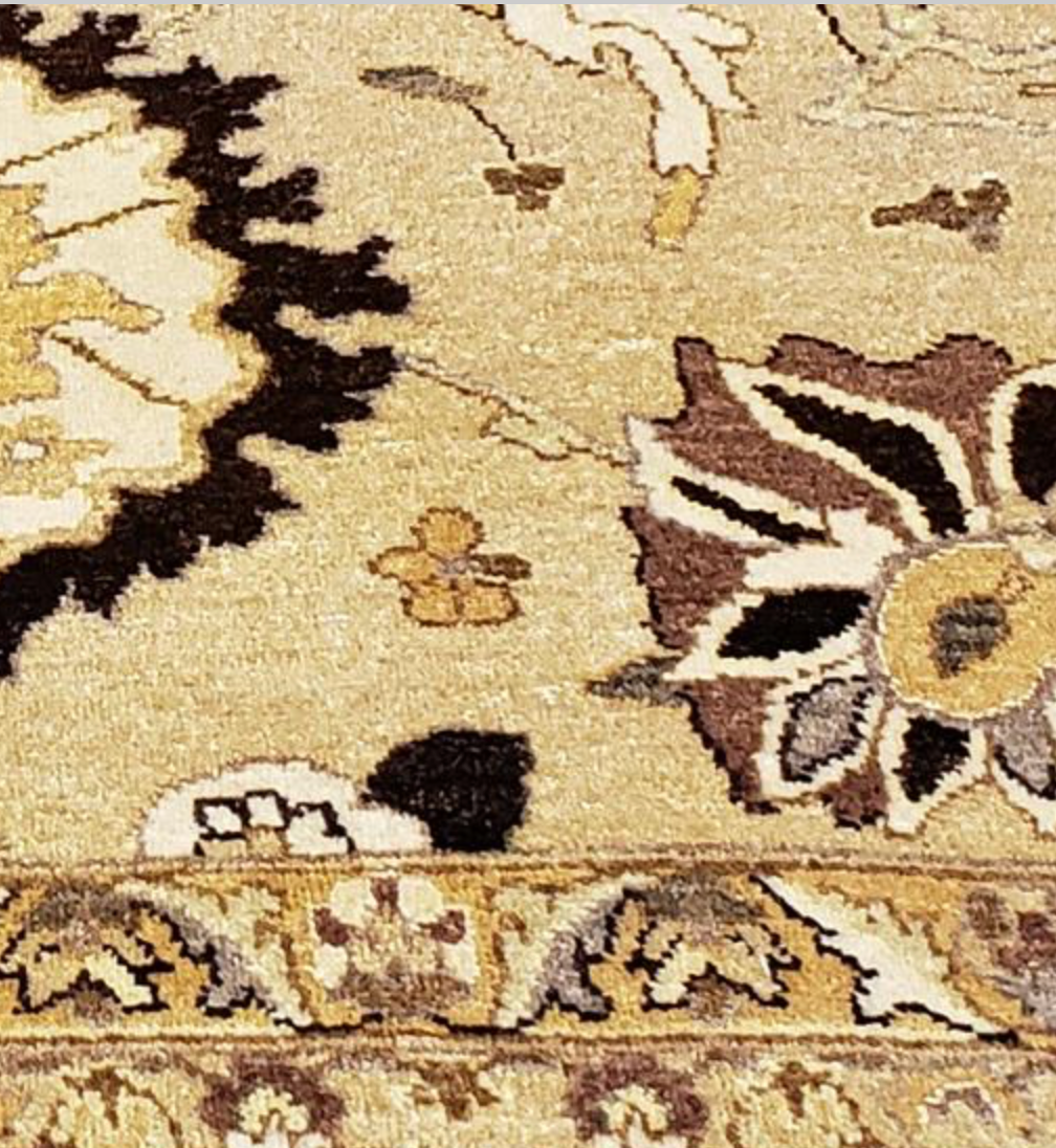 Haji Jalili Classic Rug - 8' 00" x 11' 05" Rug - Light Brown & Ivory Floral - Hand Knotted Wool Traditional Haji Jalili Rug