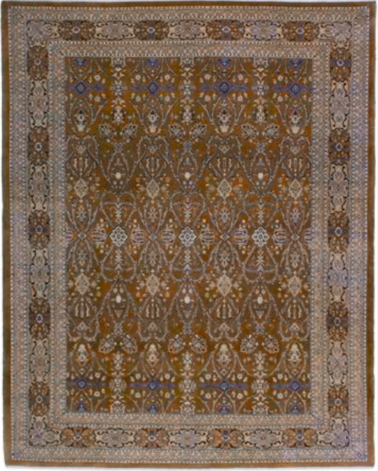 Haji Jalili Classic Rug - 8' 01" x 10' 02" Rug - Camel & Light Brown Floral - Hand Knotted Wool Traditional Haji Jalili Rug