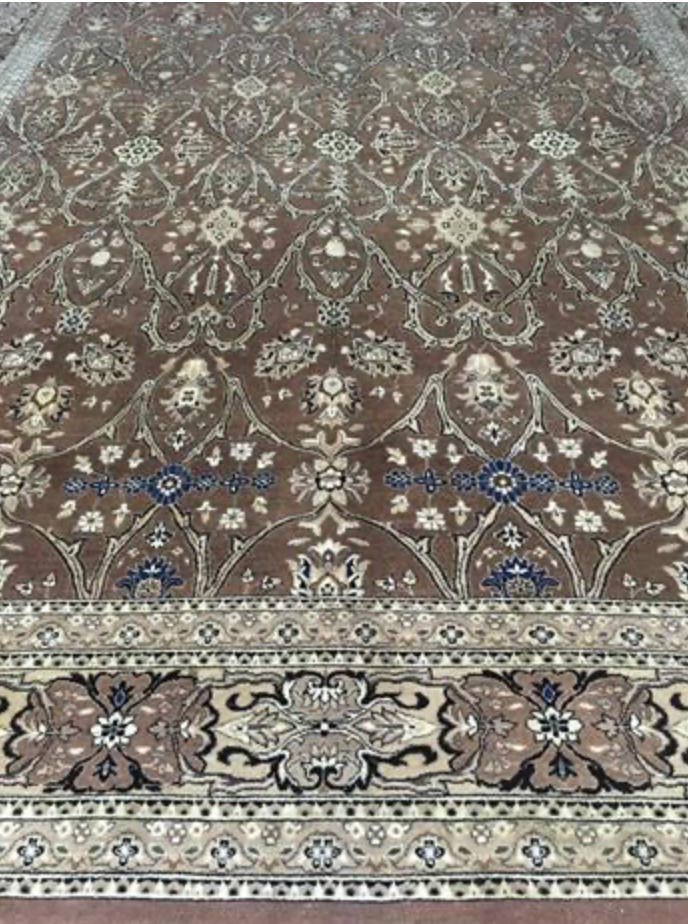 Haji Jalili Classic Rug - 8' 01" x 10' 02" Rug - Camel & Light Brown Floral - Hand Knotted Wool Traditional Haji Jalili Rug