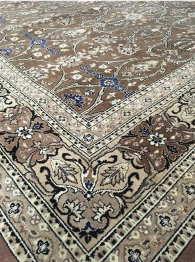 Haji Jalili Classic Rug - 8' 01" x 10' 02" Rug - Camel & Light Brown Floral - Hand Knotted Wool Traditional Haji Jalili Rug