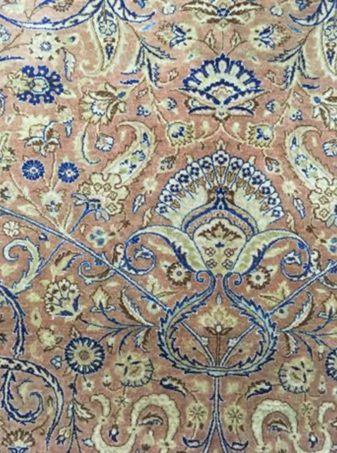 Haji Jalili Classic Rug - 9' 02" x 12' 01" Rug - Camel Brown Grey Floral - Hand Knotted Wool Traditional Haji Jalili Rug