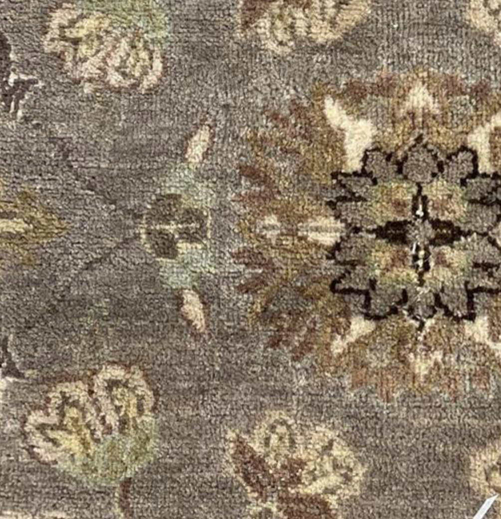Haji Jalili Classic Rug - 11' 11" x 15' 02" Rug - Grey Floral - Hand Knotted Wool Traditional Haji Jalili Rug