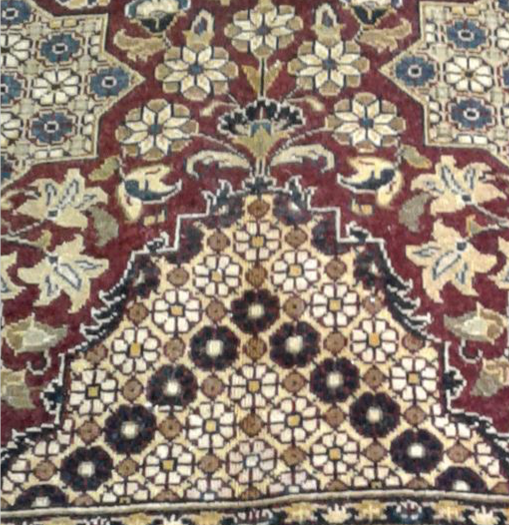Haji Jalili Classic Rug - 6' 00" x 8' 11" Rug - Red Blue Floral - Hand Knotted Wool Traditional Haji Jalili Rug