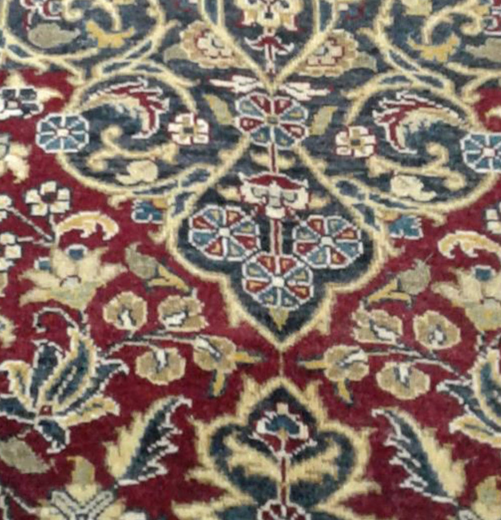 Haji Jalili Classic Rug - 6' 00" x 8' 11" Rug - Red Blue Floral - Hand Knotted Wool Traditional Haji Jalili Rug