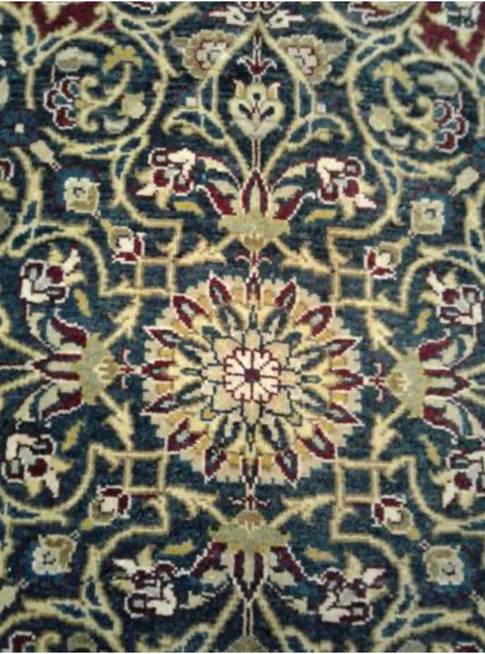 Haji Jalili Classic Rug - 6' 00" x 8' 11" Rug - Red Blue Floral - Hand Knotted Wool Traditional Haji Jalili Rug