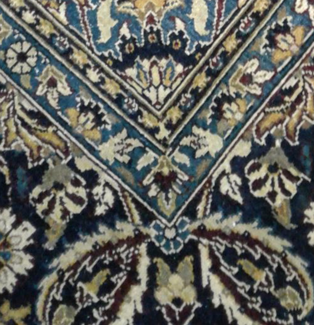 Haji Jalili Classic Rug - 6' 00" x 8' 11" Rug - Red Blue Floral - Hand Knotted Wool Traditional Haji Jalili Rug