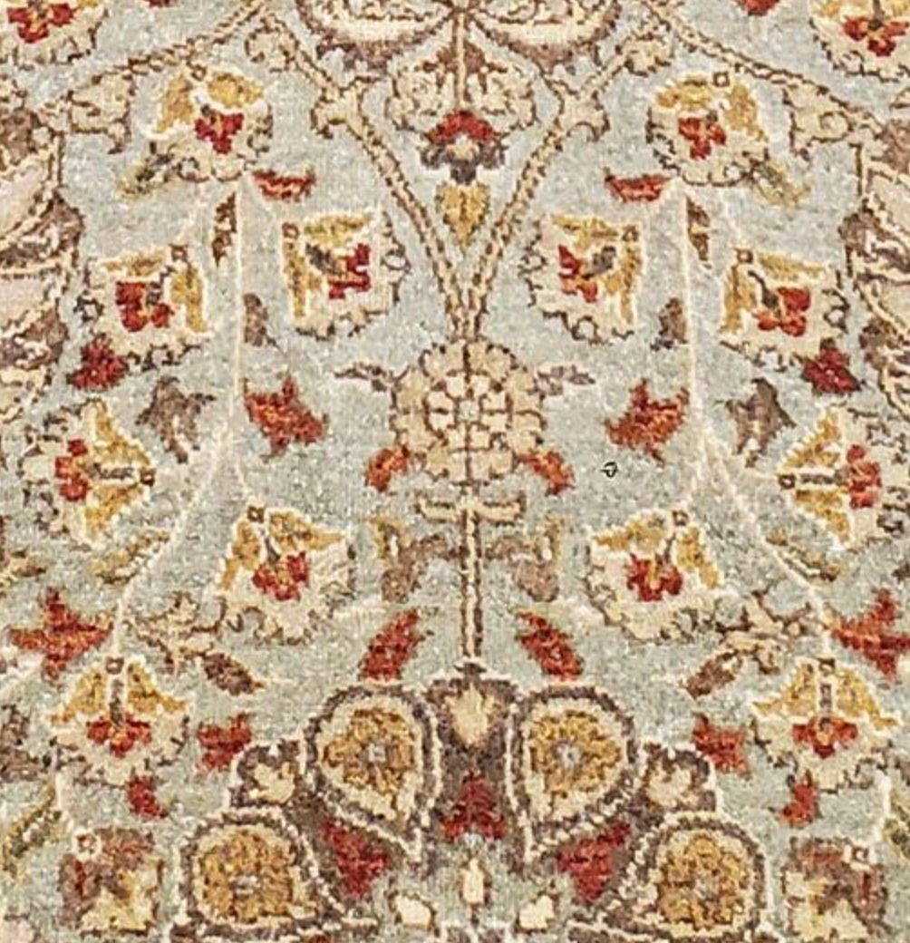 Haji Jalili Classic Rug - 6' 00" x 9' 03" Rug - Green & Brown Floral - Hand Knotted Wool Traditional Haji Jalili Rug