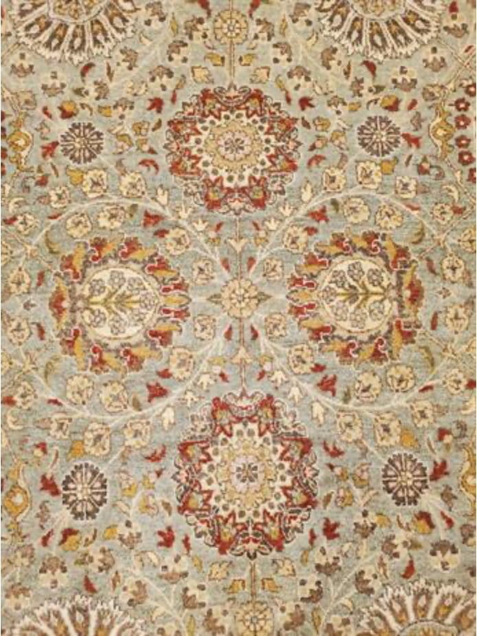 Haji Jalili Classic Rug - 6' 00" x 9' 03" Rug - Green & Brown Floral - Hand Knotted Wool Traditional Haji Jalili Rug