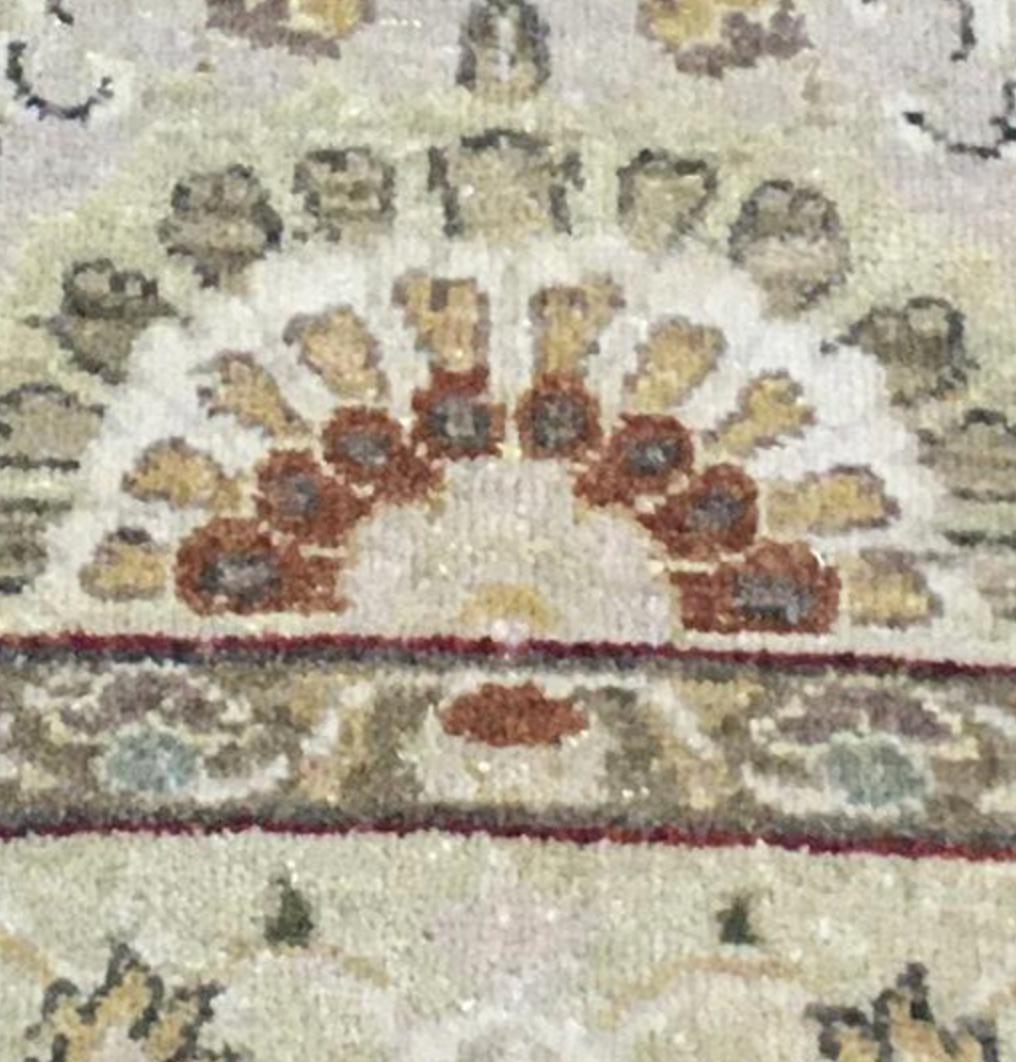 Haji Jalili Classic Rug - 4' 07" x 6' 01" Rug - Camel & Green Floral - Hand Knotted Wool Traditional Haji Jalili Rug