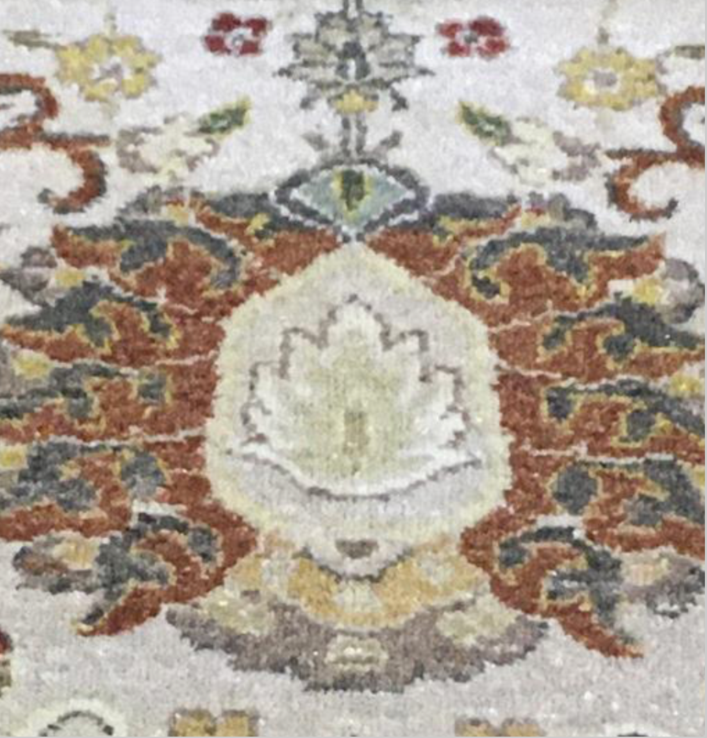Haji Jalili Classic Rug - 4' 07" x 6' 01" Rug - Camel & Green Floral - Hand Knotted Wool Traditional Haji Jalili Rug