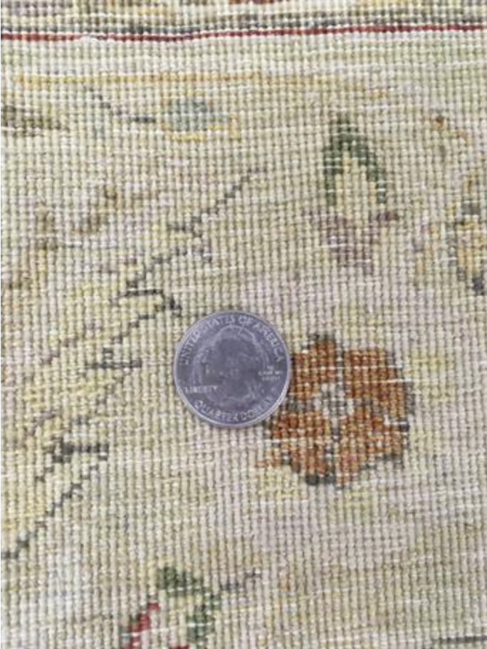 Haji Jalili Classic Rug - 4' 07" x 6' 01" Rug - Camel & Green Floral - Hand Knotted Wool Traditional Haji Jalili Rug