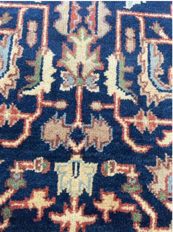 Heriz Classic Runner - 2' 06" x 10' 00" - Blue Red Beige - Hand Knotted Wool Traditional Heriz Mahal Runner