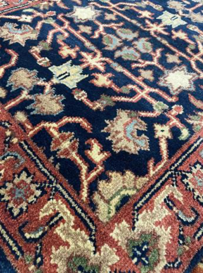 Heriz Classic Runner - 2' 06" x 10' 00" - Blue Red Beige - Hand Knotted Wool Traditional Heriz Mahal Runner