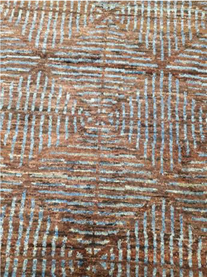 Highland Collection Rug - 8' 05" x 9' 10" - Brown & Blue - Hand Knotted Wool Tribal Rustic Modern Rug