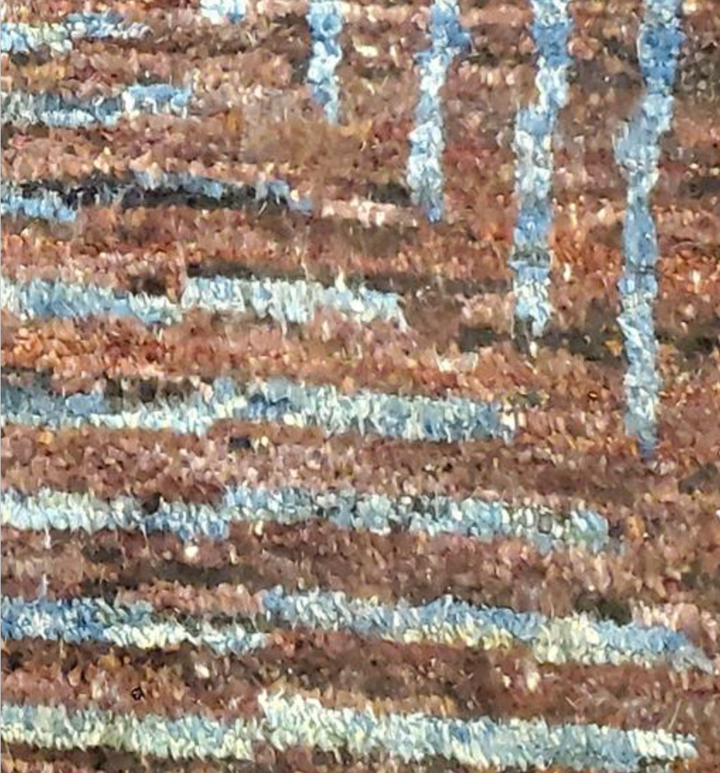 Highland Collection Rug - 8' 05" x 9' 10" - Brown & Blue - Hand Knotted Wool Tribal Rustic Modern Rug