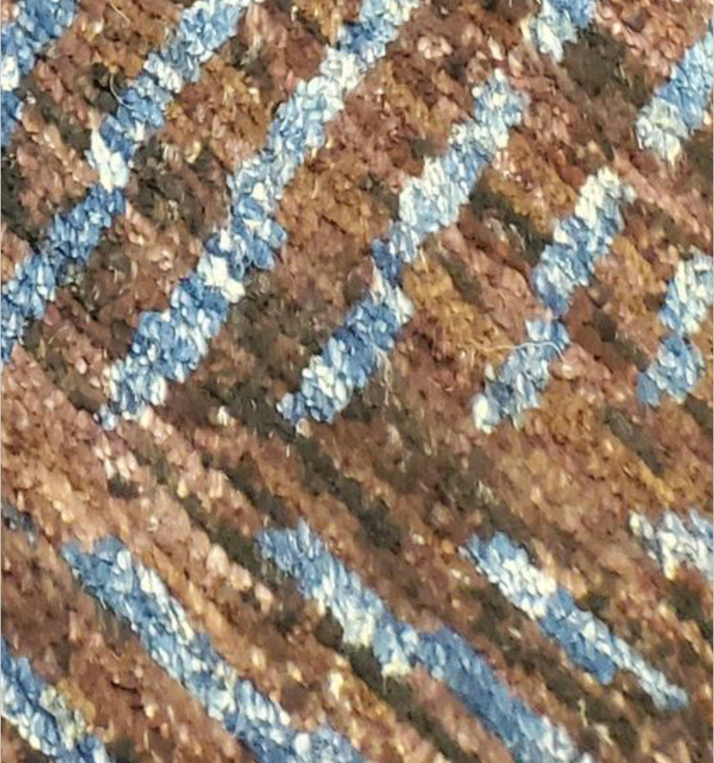 Highland Collection Rug - 8' 05" x 9' 10" - Brown & Blue - Hand Knotted Wool Tribal Rustic Modern Rug