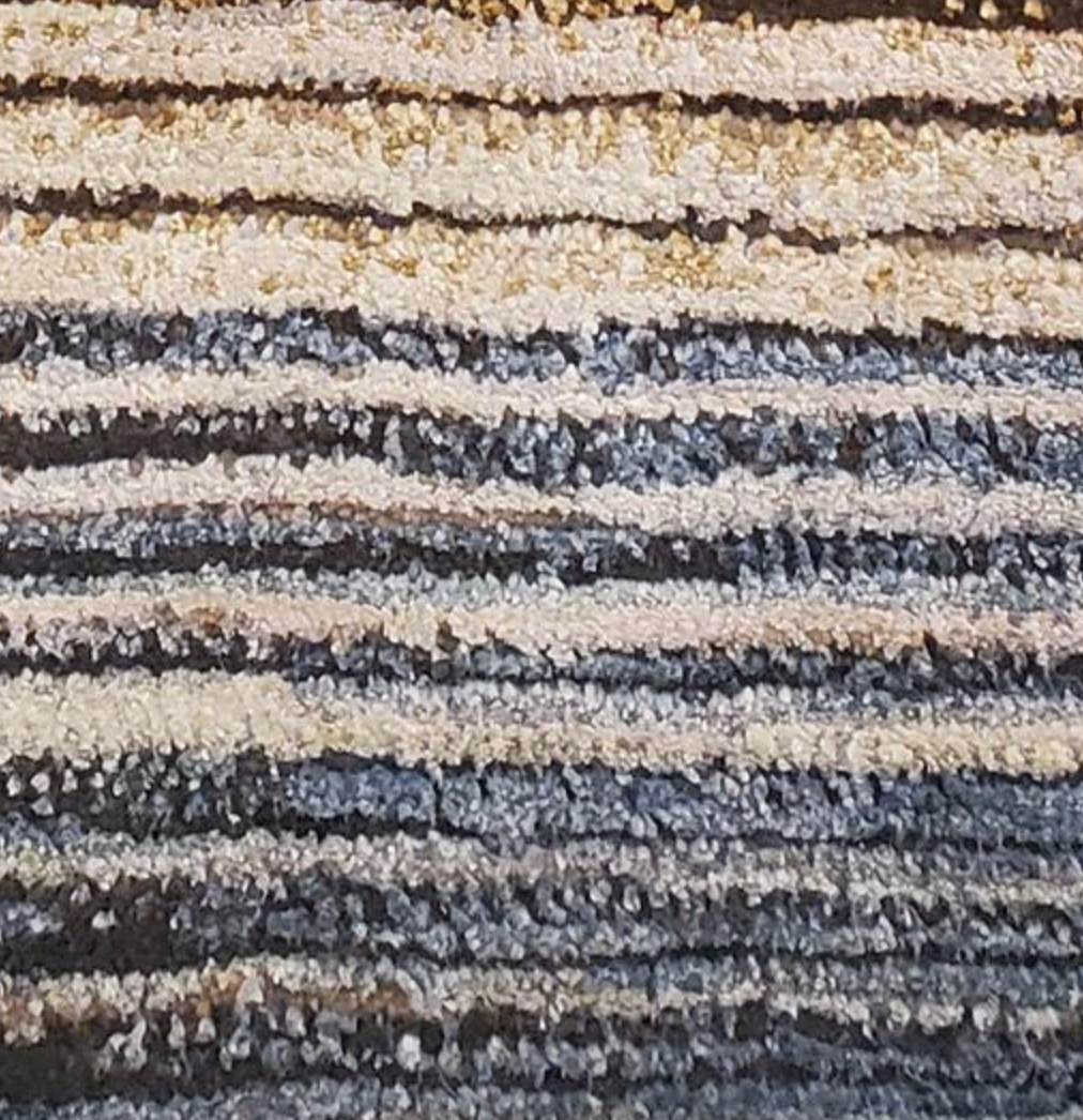 Impression Collection Wool & Silk Rug - 8' 00" x 10' 02" - Gold & Blue - Hand Knotted Wool & Silk Modern Contemporary Rug