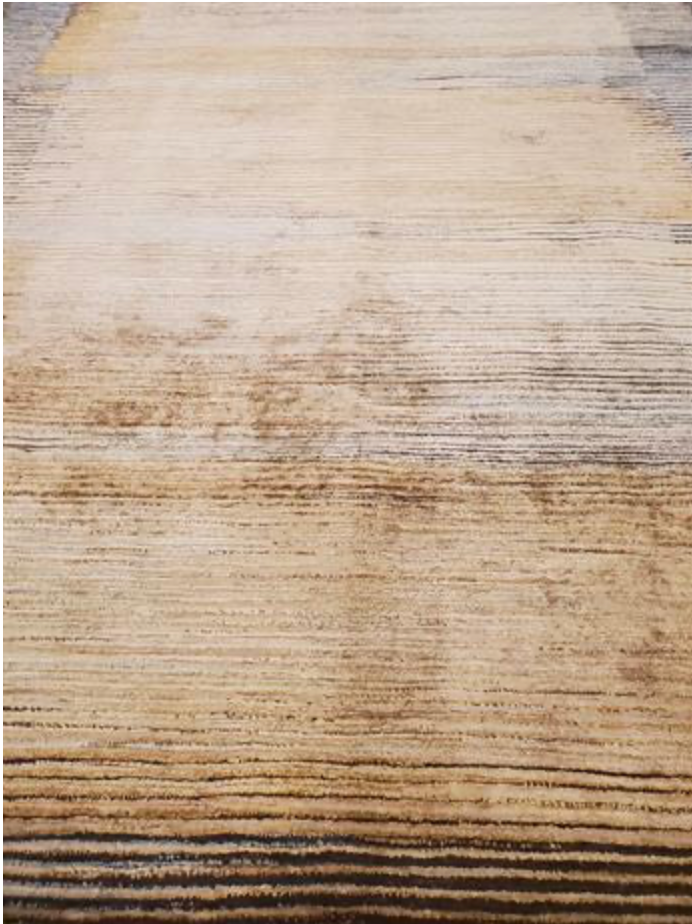 Impression Collection Wool & Silk Rug - 8' 00" x 10' 02" - Gold & Blue - Hand Knotted Wool & Silk Modern Contemporary Rug