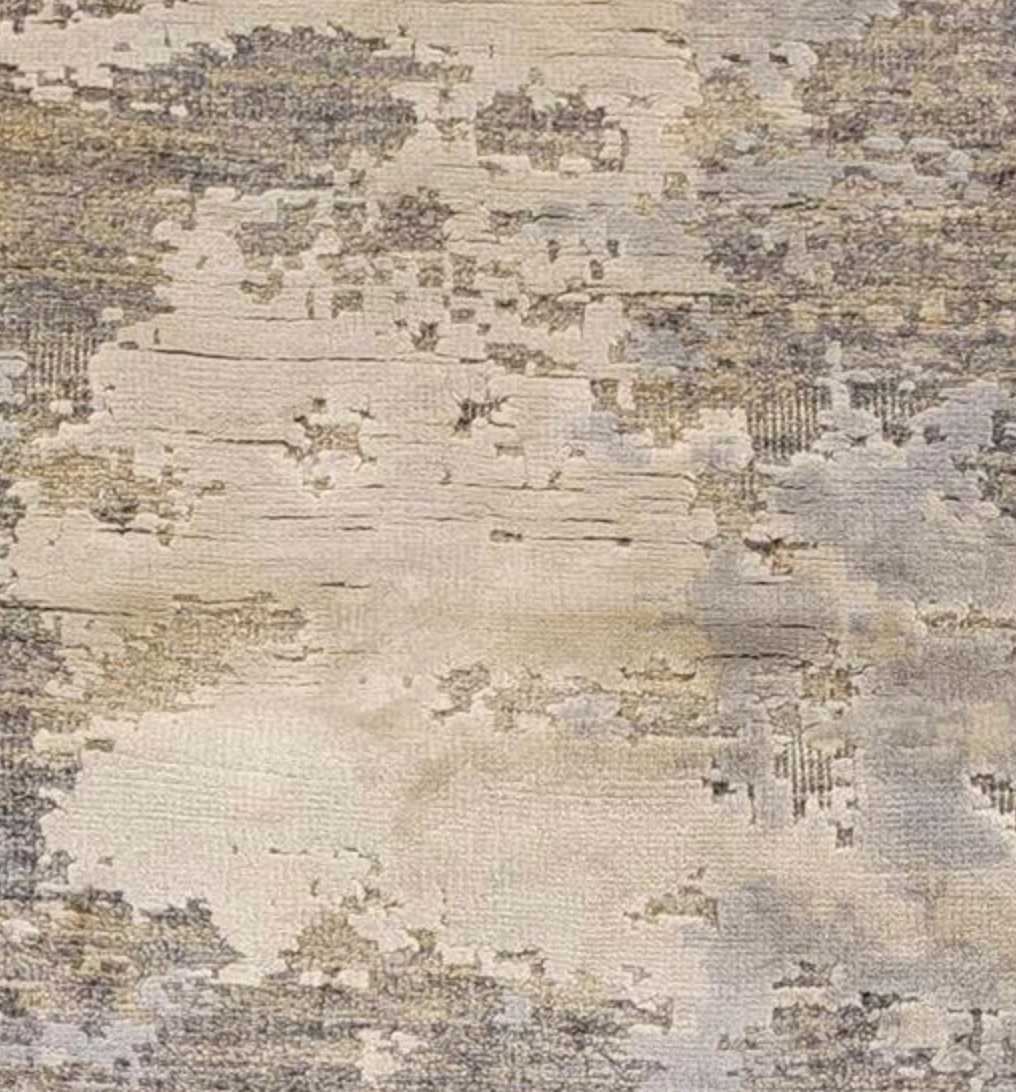 Indigo Collection Wool & Silk Runner - 3' 01" x 24' 11" - Grey White Black - Hand Knotted Wool & Silk Modern Contemporary Extra Long Runner